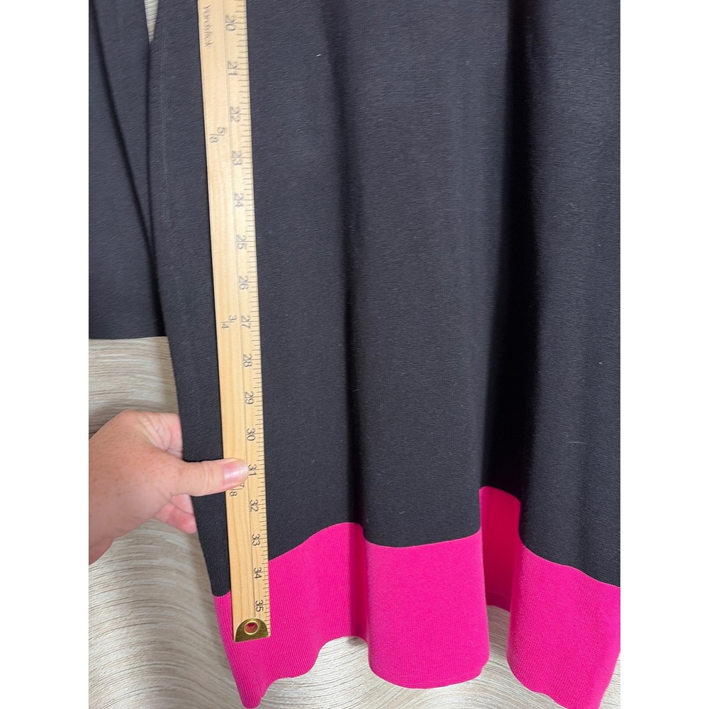 INC International Concept Silk Blend Colorblock Turtleneck Sweater Dress Black L - Picture 3 of 8